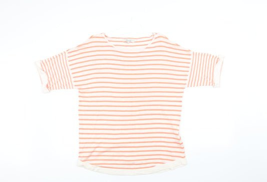 Peacocks Womens Orange Striped  Pullover Jumper Size 14