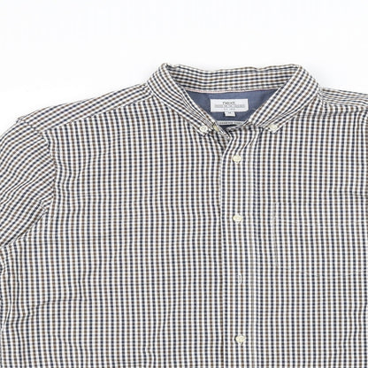 Next Mens White Striped   Button-Up Size M