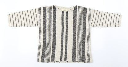 Papaya Womens Beige Striped  Pullover Jumper Size M