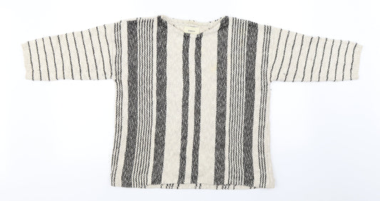 Papaya  Womens Beige Striped  Pullover Jumper Size M