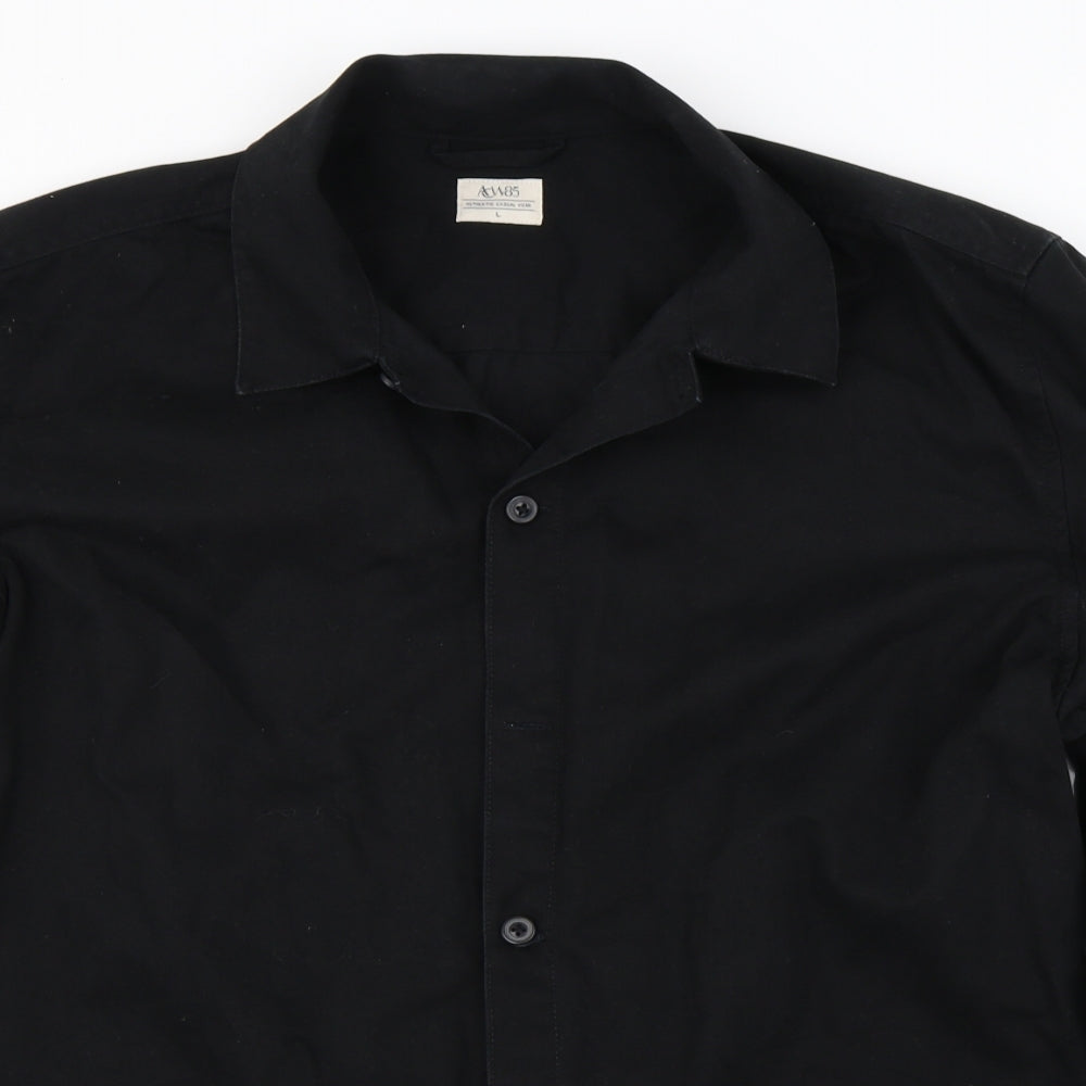 Authentic Casual Wear  Mens Black    Button-Up Size L