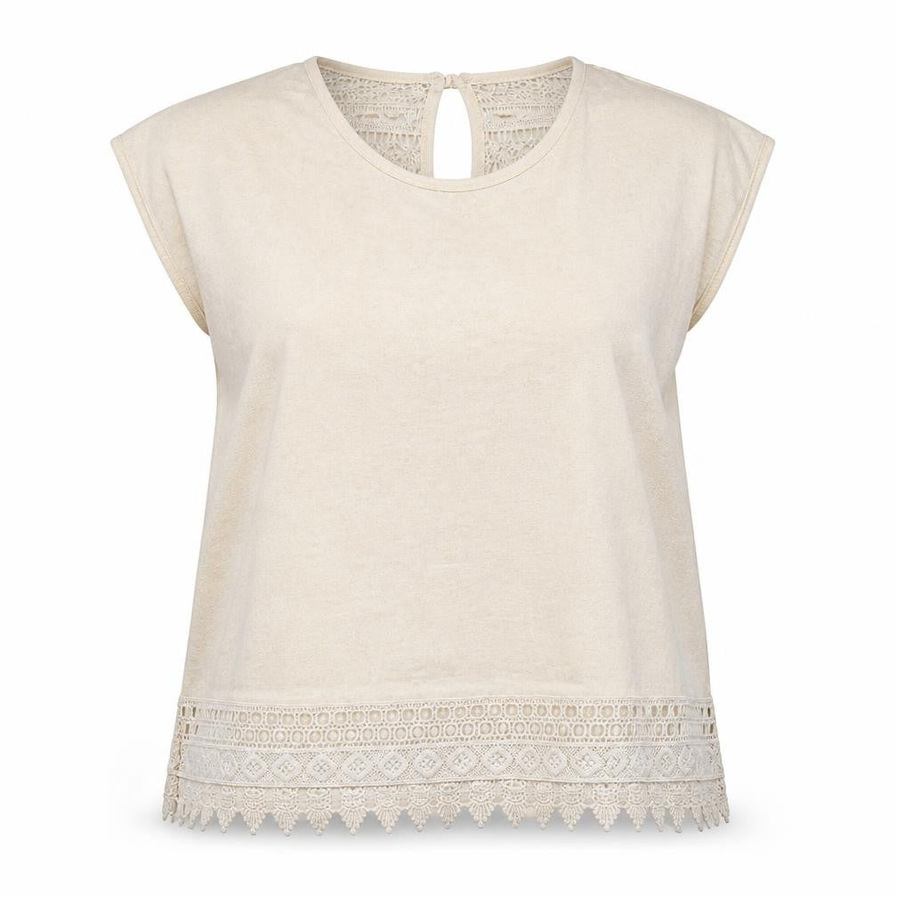 H&M Womens Ivory   Basic T-Shirt Size L