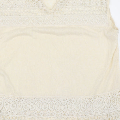H&M Womens Ivory   Basic T-Shirt Size L