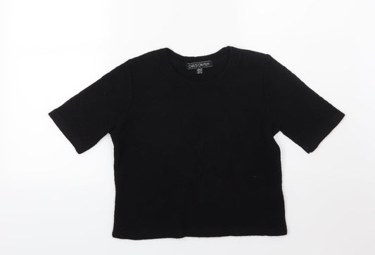 Girls On Film Womens Black  Knit Pullover Jumper Size 10