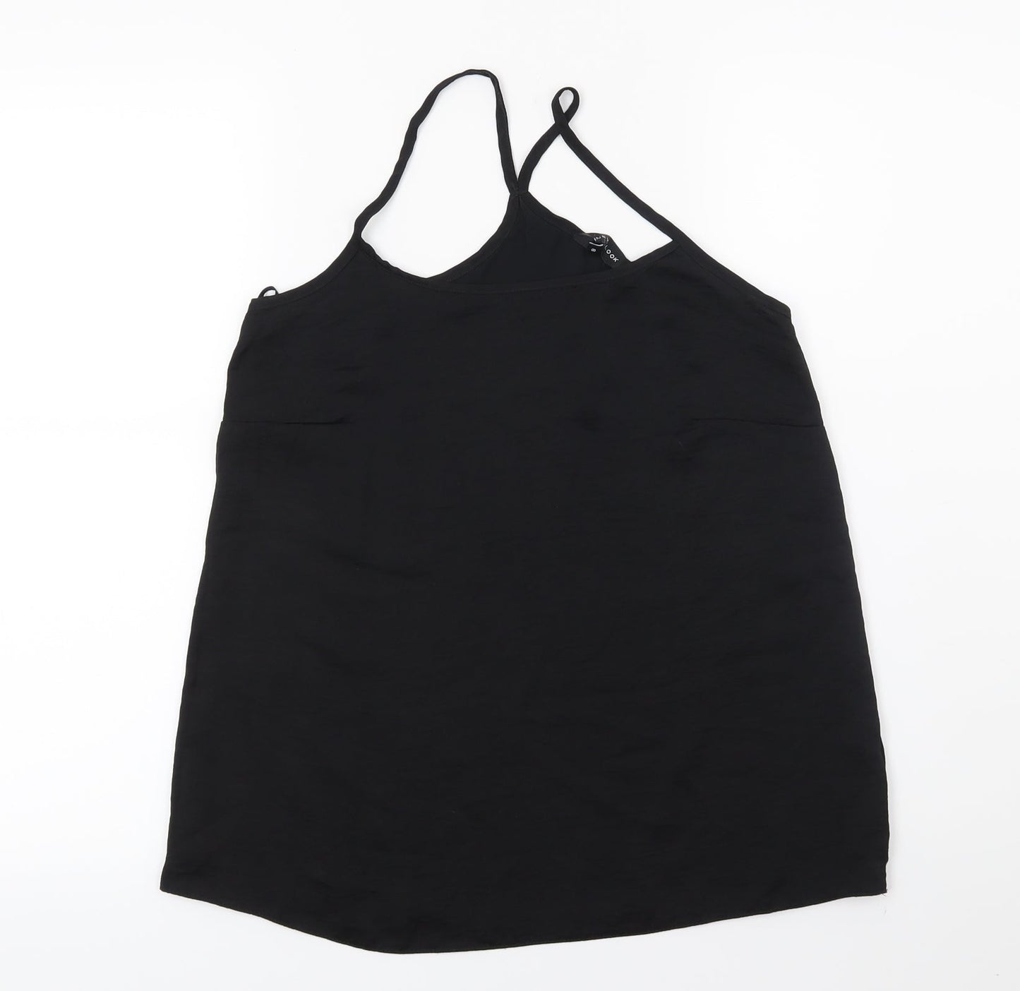 New Look Womens Black  Chiffon Camisole Blouse Size 8