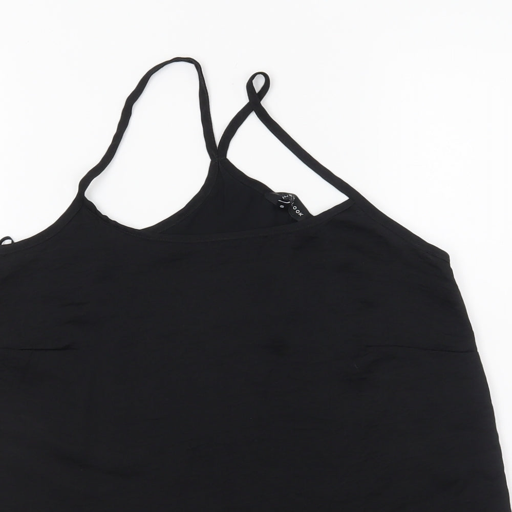 New Look Womens Black  Chiffon Camisole Blouse Size 8