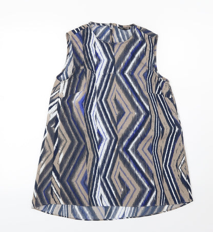 Preloved Warehouse Womens Multicoloured Geometric Chiffon Camisole Blouse Size 8 - Front