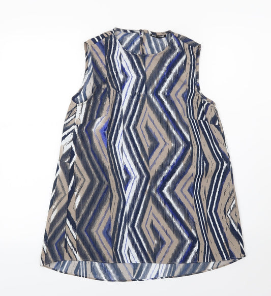 Warehouse Womens Multicoloured Geometric Chiffon Camisole Blouse Size 8
