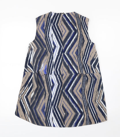 Preloved Warehouse Womens Multicoloured Geometric Chiffon Camisole Blouse Size 8 - Back