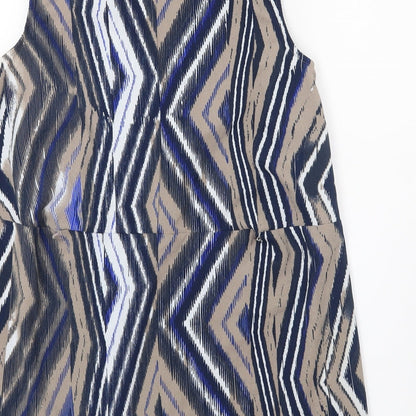 Preloved Warehouse Womens Multicoloured Geometric Chiffon Camisole Blouse Size 8 - Label