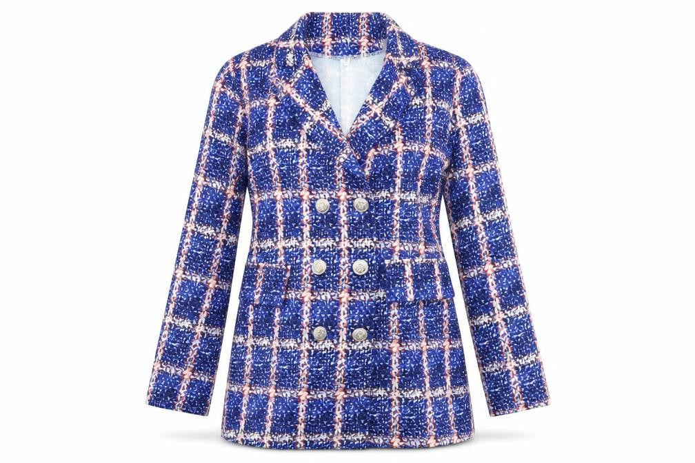 Prewworn Womens Blue Check  Jacket  Size M