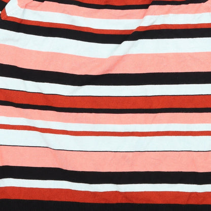 Preloved F&F Womens Black Striped Knit Pullover Jumper Size 14 - Label