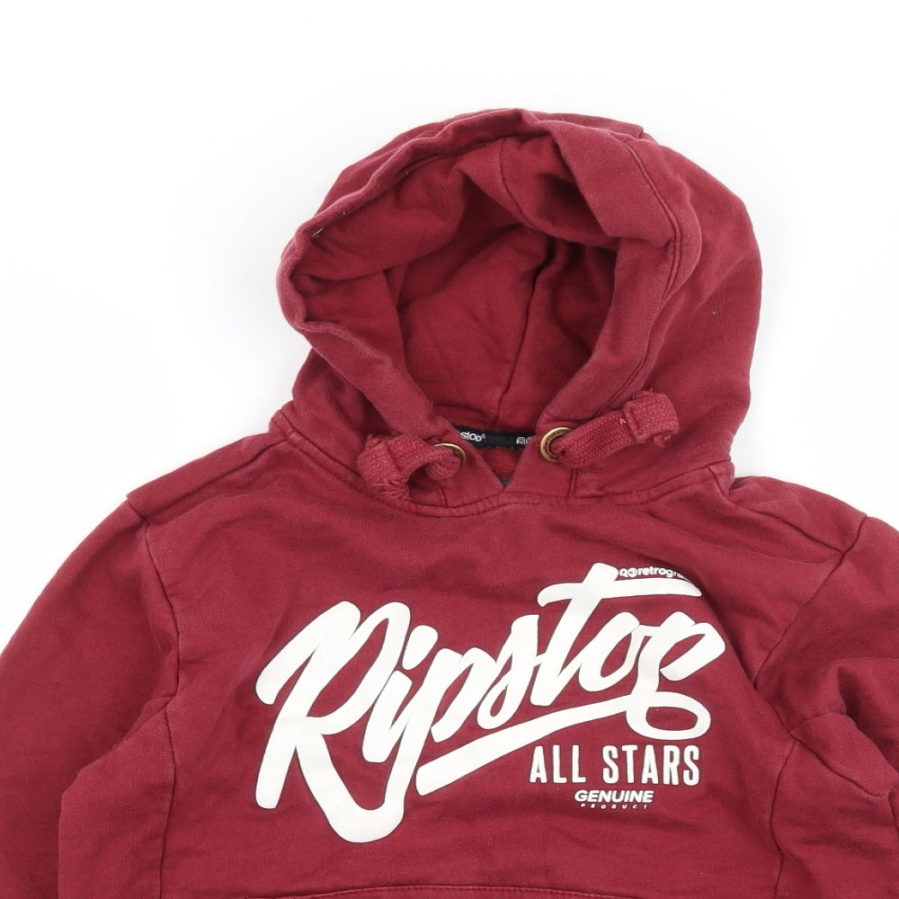 Ripstop Boys Red  Jersey Pullover Hoodie Size S
