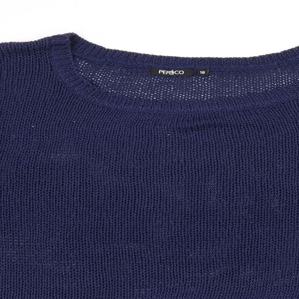 Pep & co Womens Blue  Knit Pullover Jumper Size 18