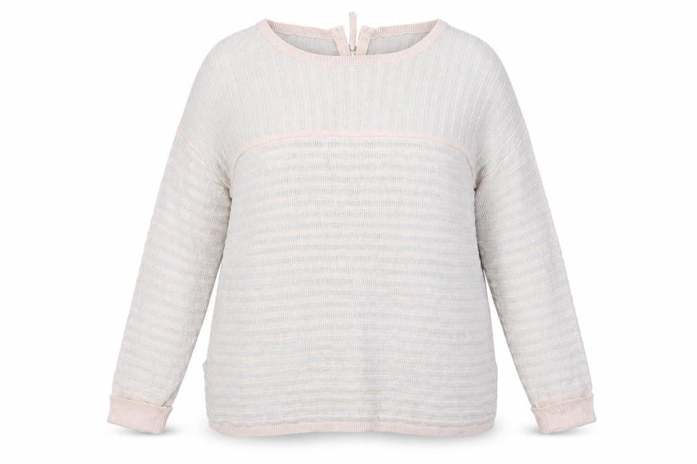 Wrap Womens Beige Striped Knit Pullover Jumper Size 12
