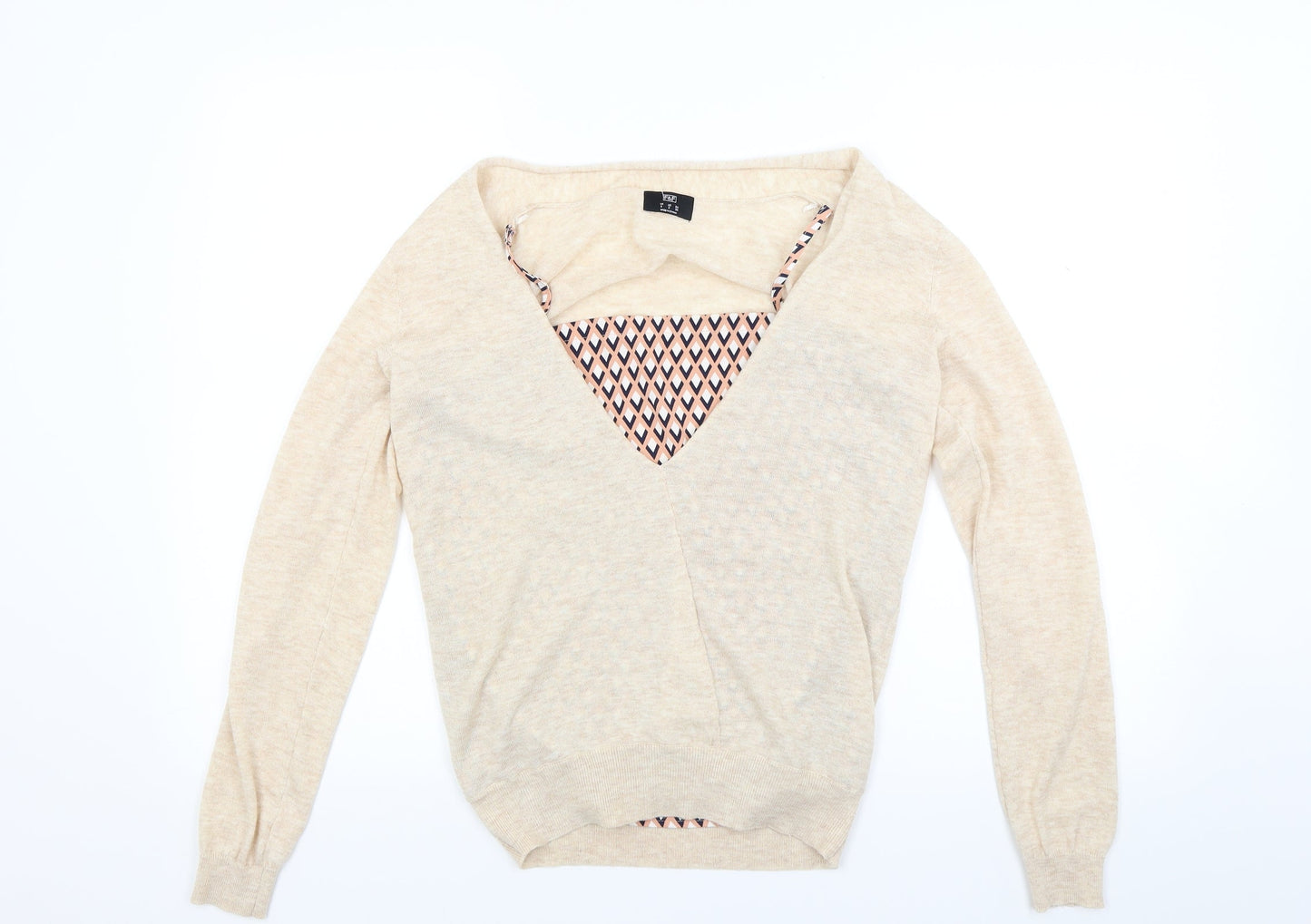 F&F Womens Beige  Knit Pullover Jumper Size 6