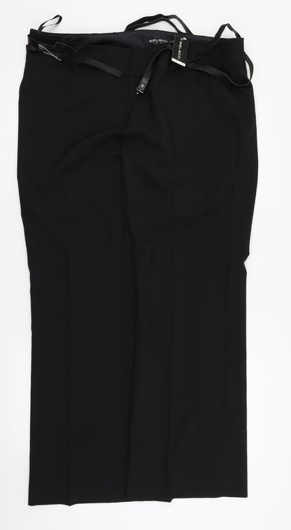 Select Womens Black   Dress Pants Trousers Size 18 L31 in - comes with belt