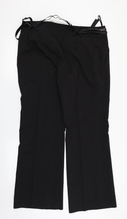 Select Womens Black   Dress Pants Trousers Size 18 L31 in - comes with belt