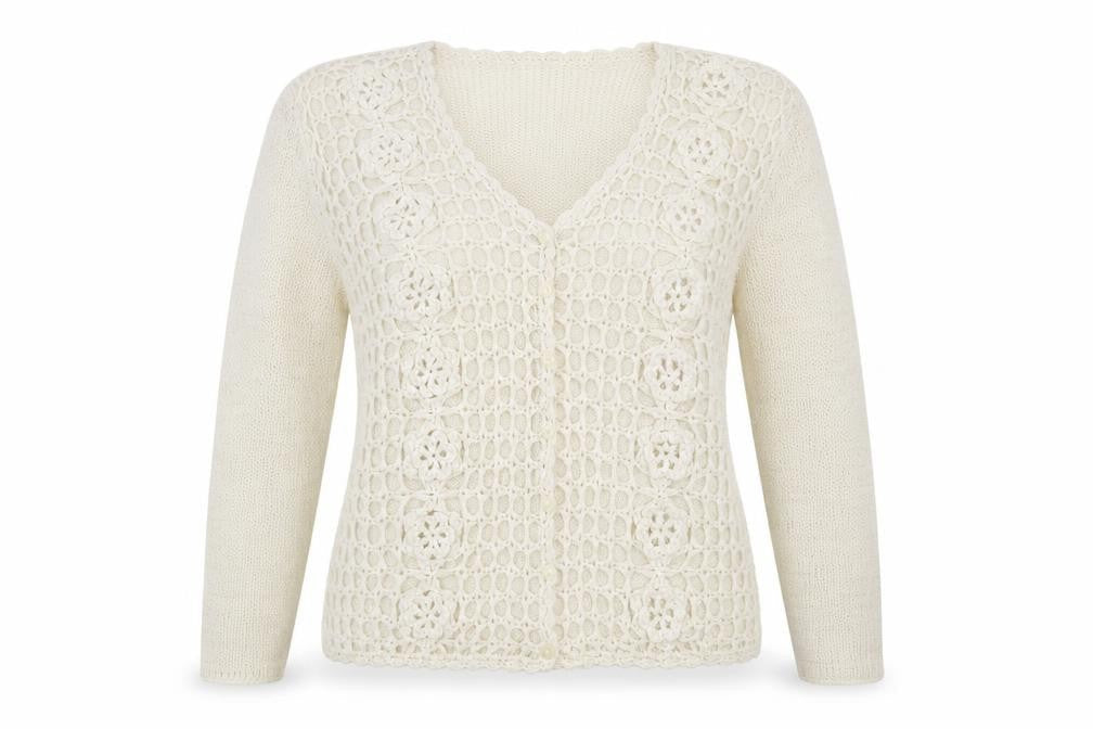 Runa Womens White   Cardigan Jumper Size L