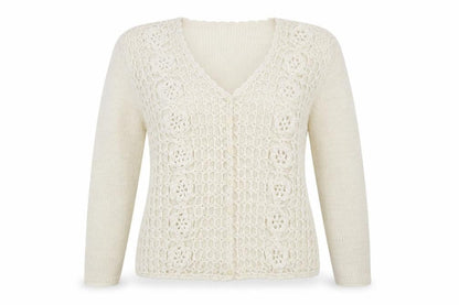 Runa Womens White   Cardigan Jumper Size L