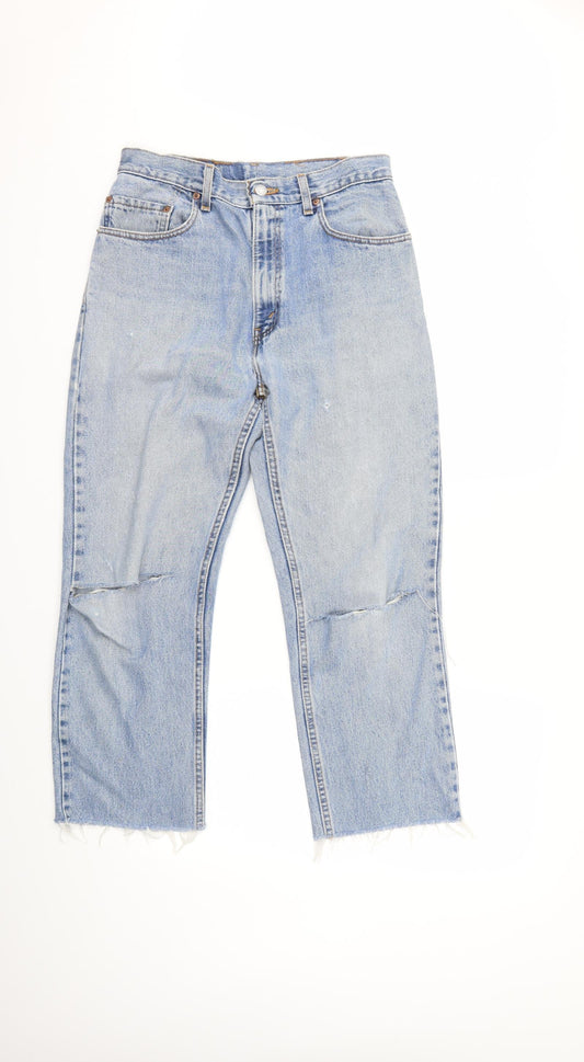 Preworn Womens Blue  Denim Cropped Jeans Size 30 in L23 in