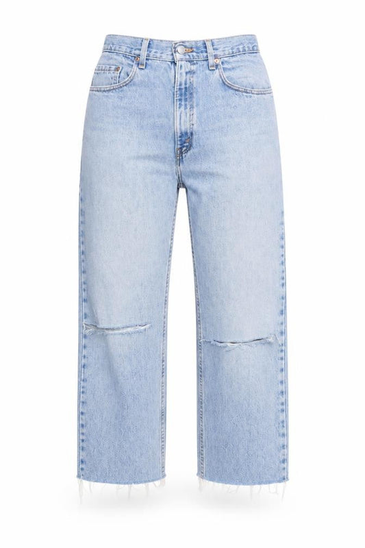 Preworn Womens Blue  Denim Cropped Jeans Size 30 in L23 in