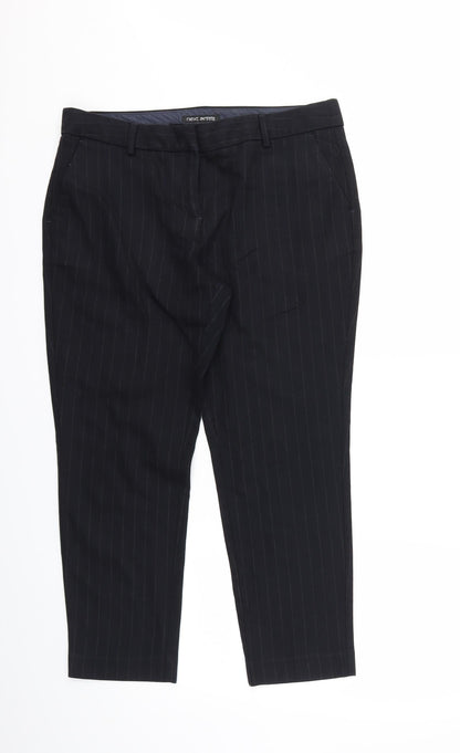 Next Womens Blue Striped  Trousers  Size 14 L25 in