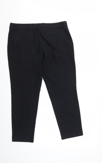 Next Womens Blue Striped  Trousers  Size 14 L25 in