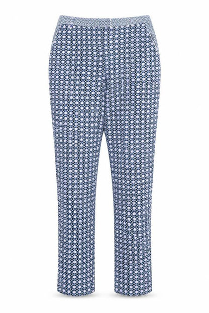 Topshop Womens Blue Geometric  Trousers  Size 10 L27 in