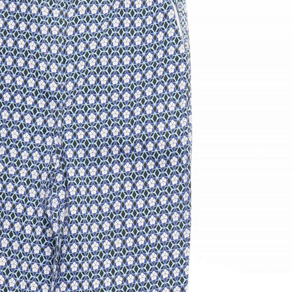 Topshop Womens Blue Geometric  Trousers  Size 10 L27 in