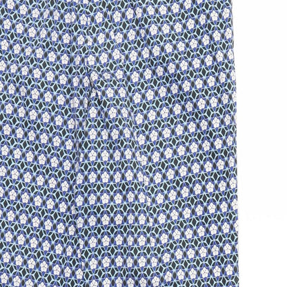 Topshop Womens Blue Geometric  Trousers  Size 10 L27 in