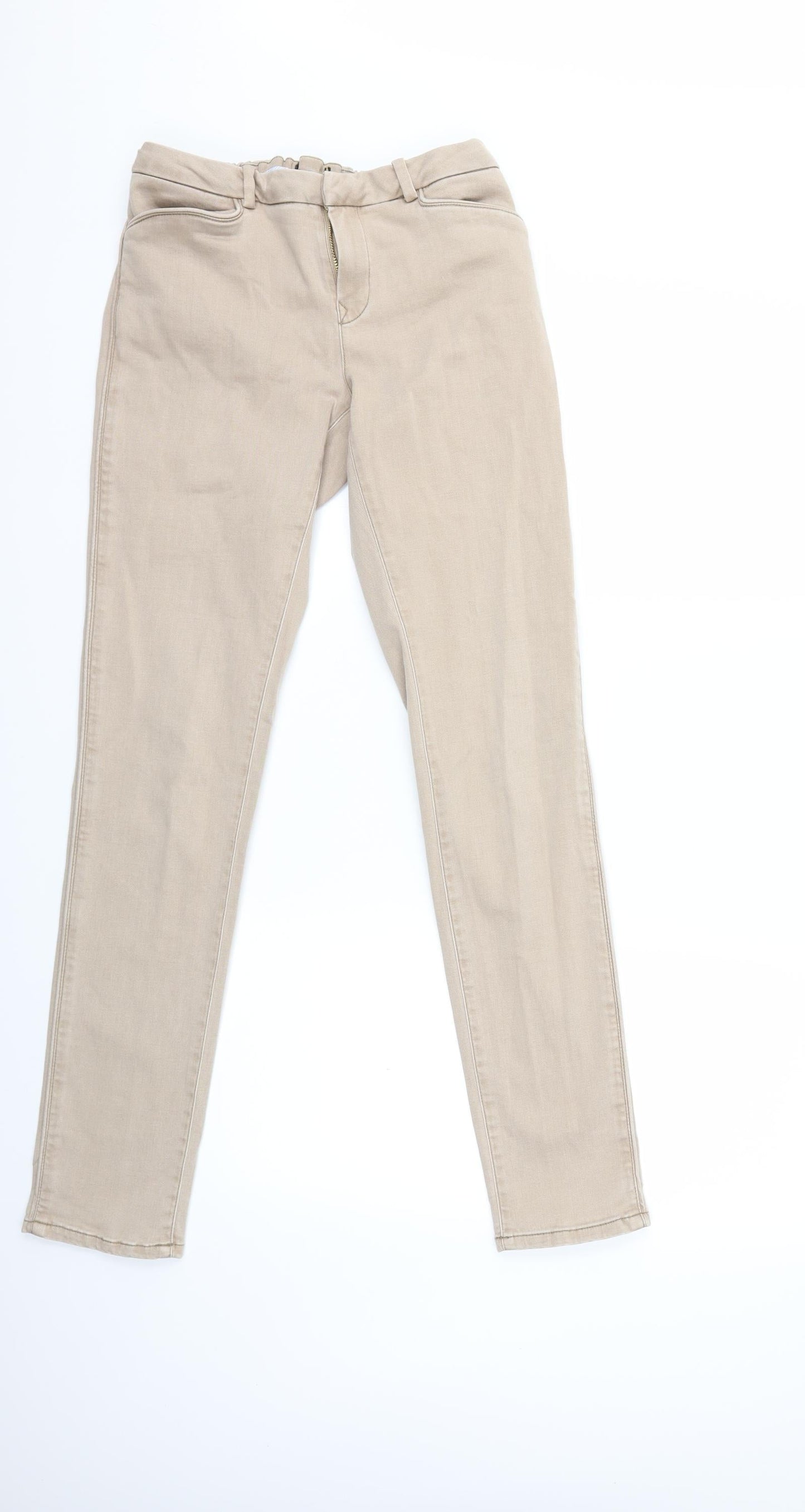 Preworn Womens Beige  Denim Skinny Jeans Size 28 in L30 in