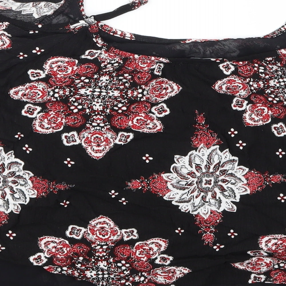Select Womens Black Floral  Basic Blouse Size 12