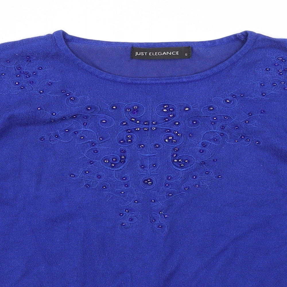 Just Elegance Womens Blue   Basic T-Shirt Size S