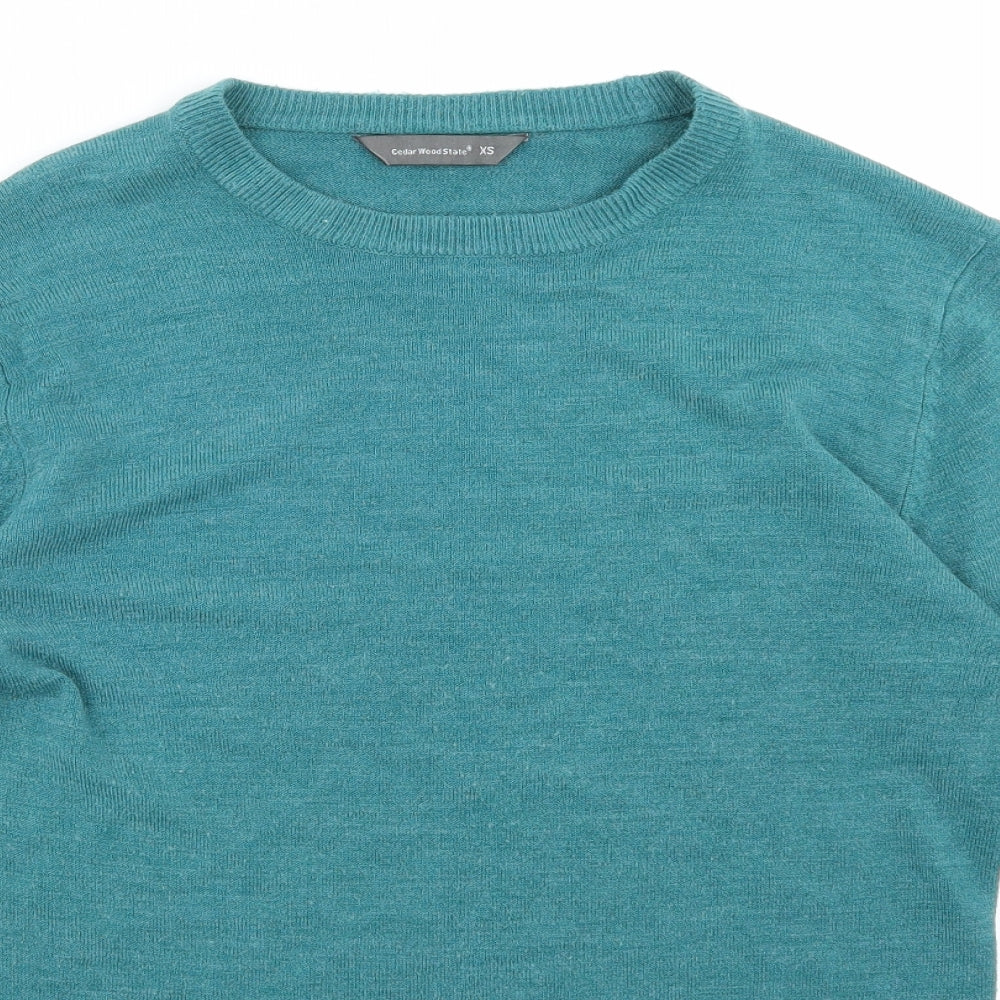 Cedar Wood State Mens Green   Pullover Sweatshirt Size XS