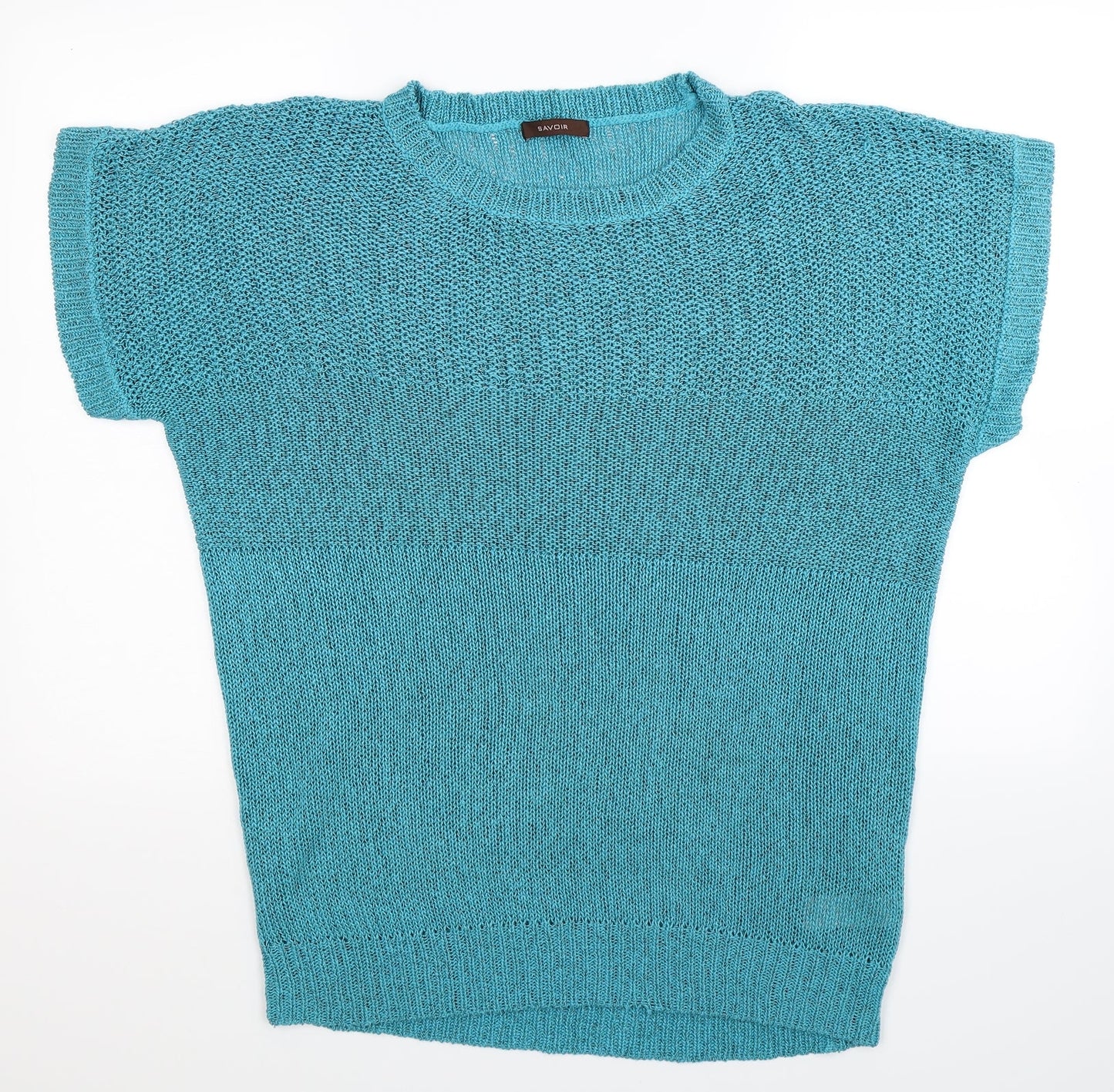 Savoir Womens Blue  Knit Pullover Jumper Size 20