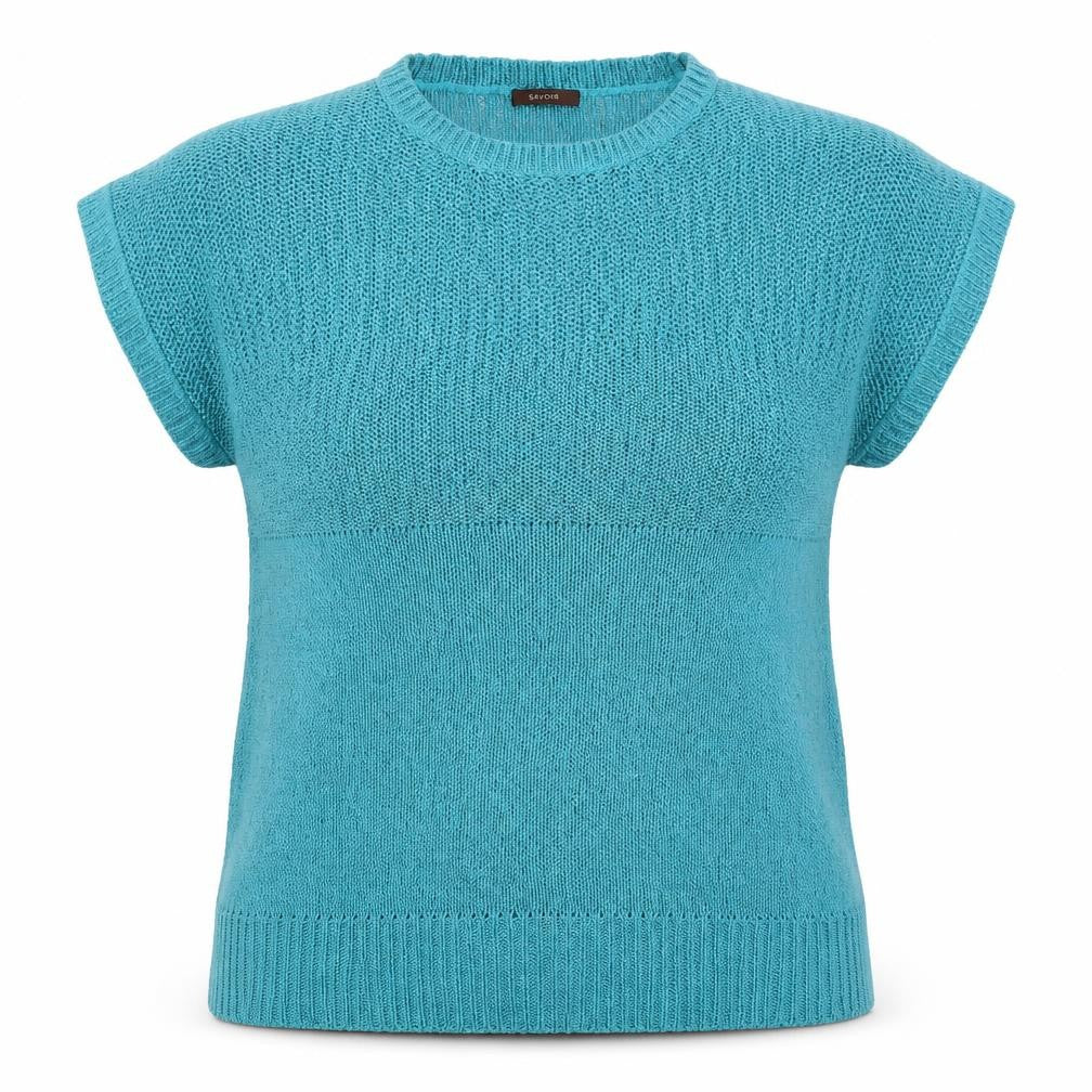 Savoir Womens Blue  Knit Pullover Jumper Size 20