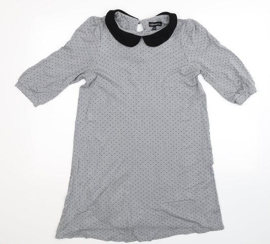 CODE Womens Grey Polka Dot  Mini  Size 12