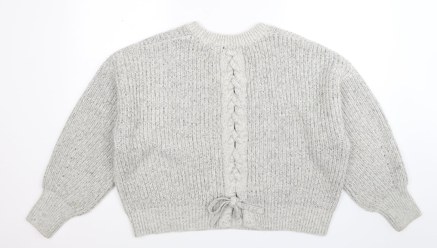 New Look Womens Grey  Knit Pullover Jumper Size L  - Oversized