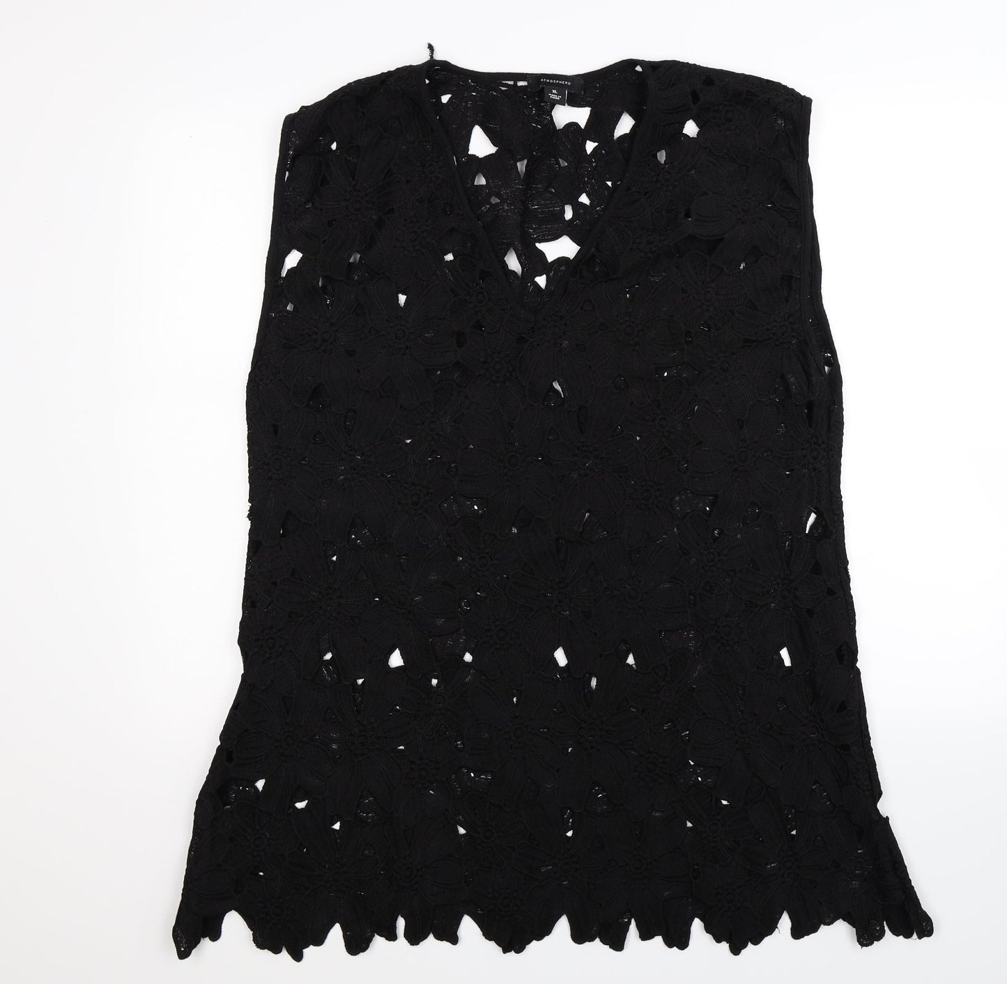 Atmosphere Womens Black Floral  Basic Blouse Size XL