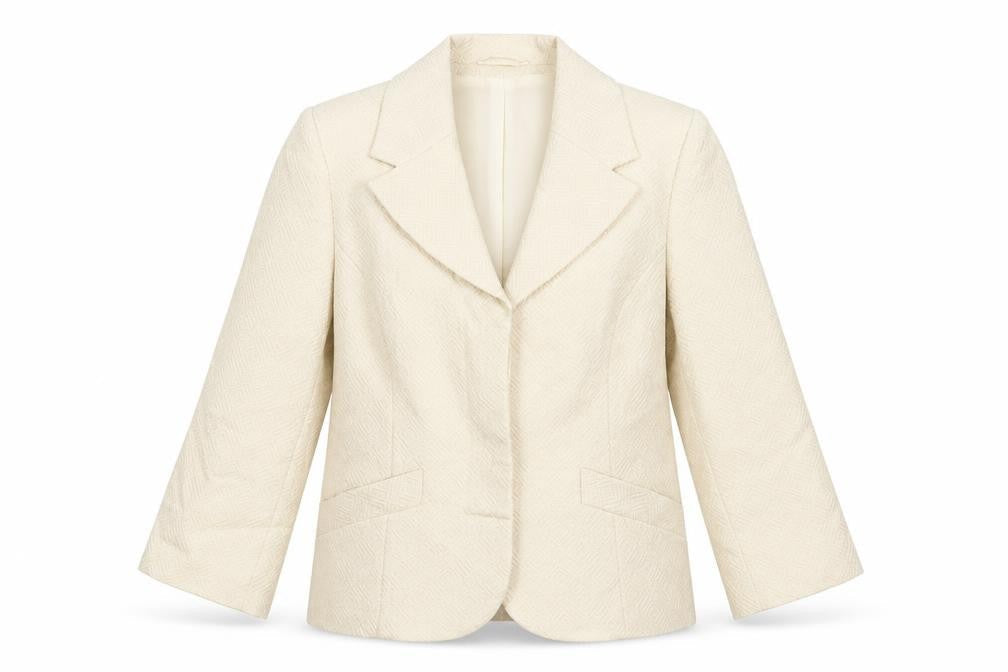 Littlewoods Womens Ivory Geometric  Jacket Suit Jacket Size 10