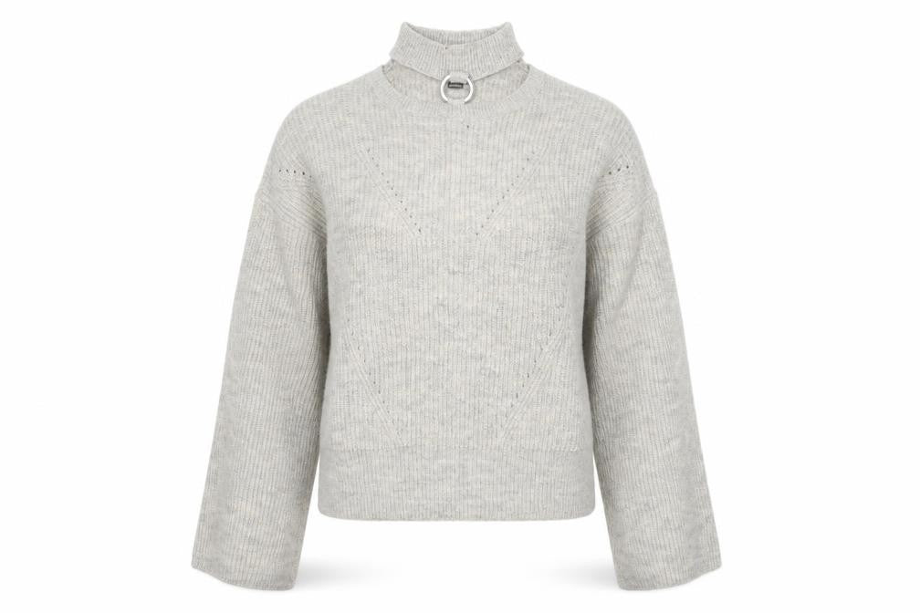 Primark Womens Grey  Knit Pullover Jumper Size M  - Flared Sleeves