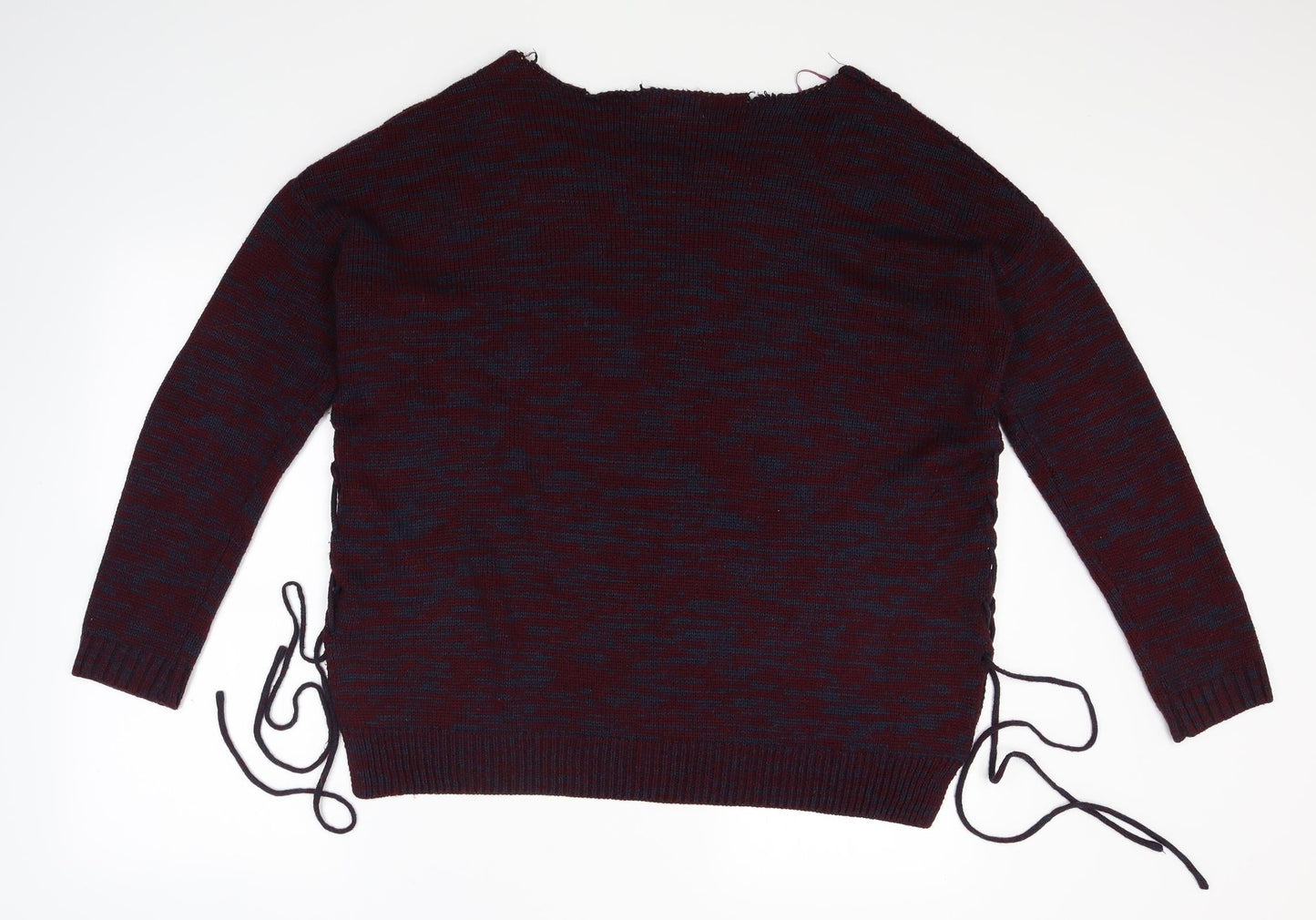 Cloud Chaser Womens Red  Knit Pullover Jumper Size L  - lace up sides