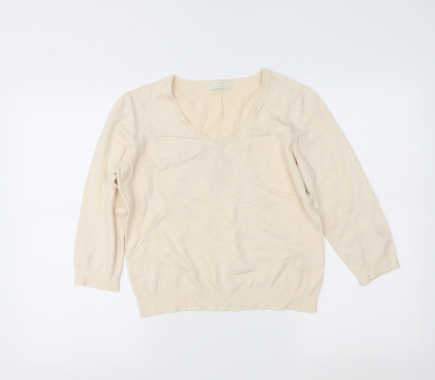 Marks and Spencer Womens Ivory   Pullover Jumper Size 14