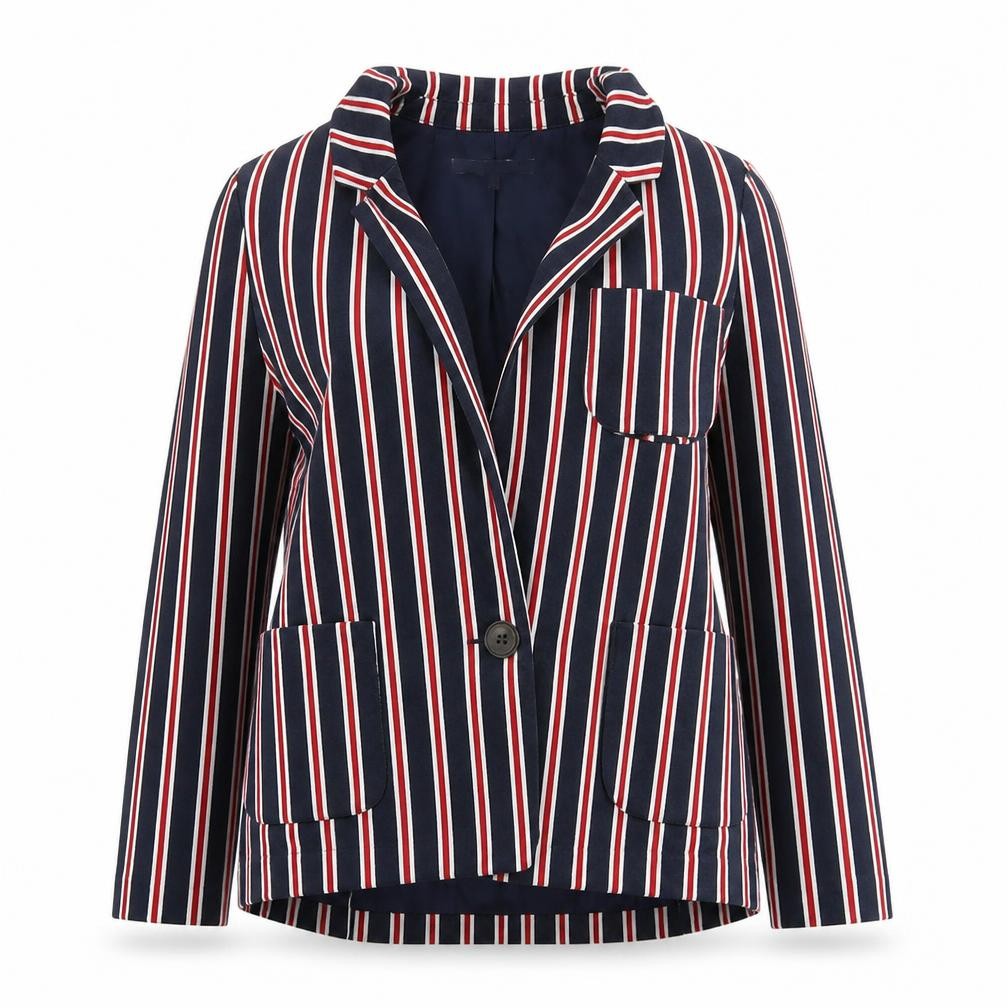 River Island Womens Blue Striped  Cardigan Jumper Size 8