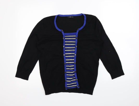 M&Co Womens Black   Pullover Sweatshirt Size 12