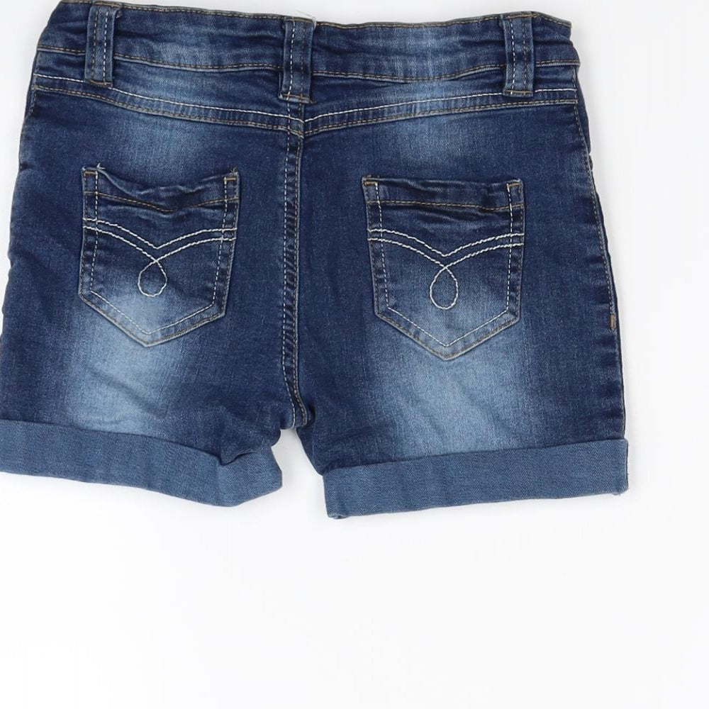 Denim & Co. Girls Blue   Cut-Off Shorts Size 9 Years
