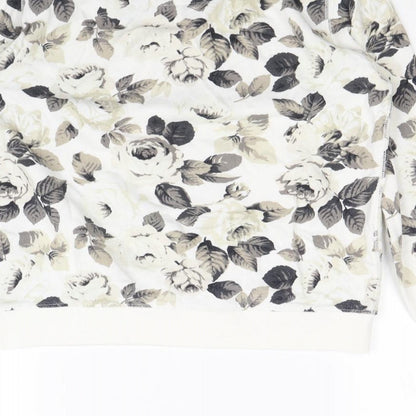 Gap Womens White Floral  Pullover Jumper Size M
