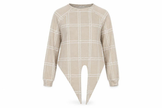 George Womens Beige Check  Tunic Blouse Size 10