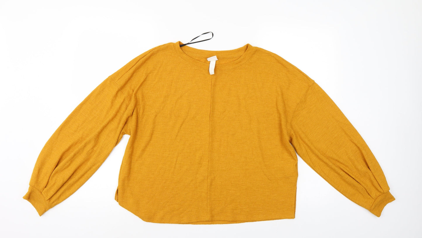 H&M Womens Yellow   Basic Blouse Size S